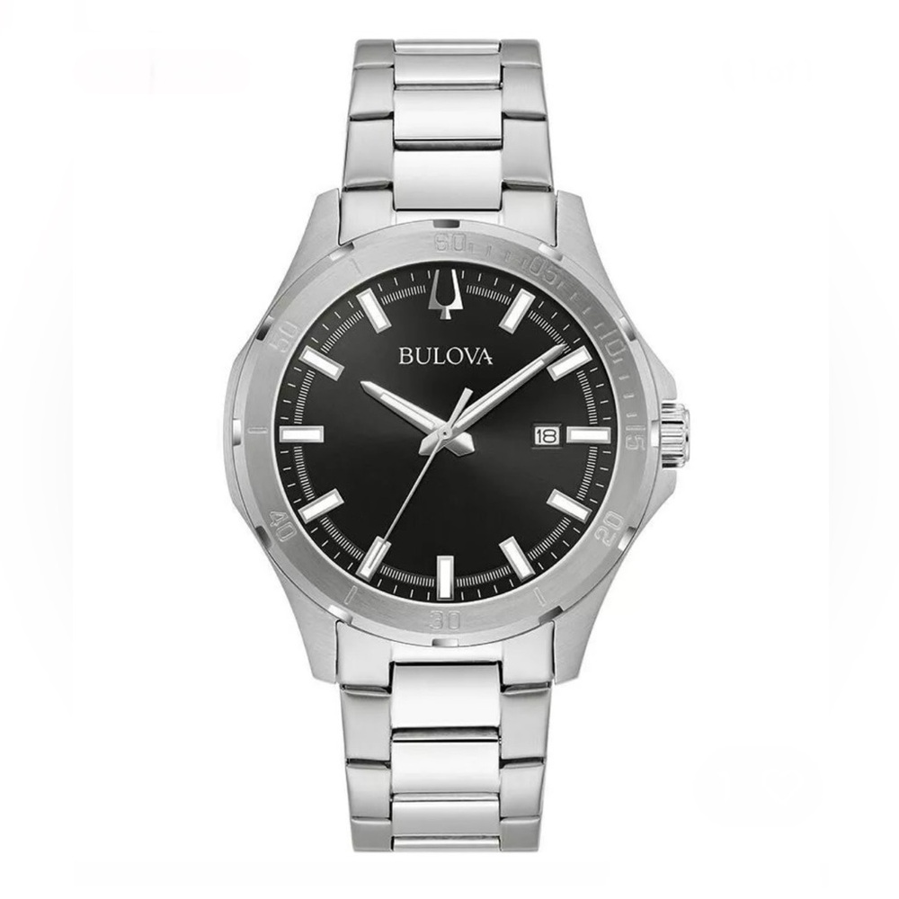 Bulova Men’s Marine Star 96B377 Chronograph Watch Silver-Tone 45mm NWT